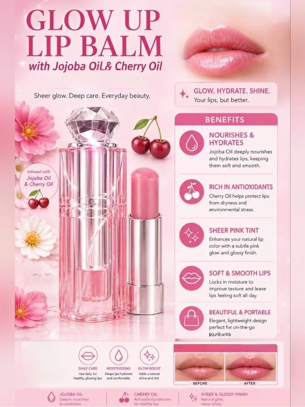 NWT MAUVE Lip Glow Up Lip Balm —  ultra lux